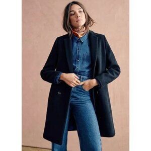 Sezane Classic Johnson Coat - Navy
